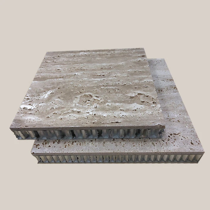 Light travertine honeycomb panel interior wall cladding